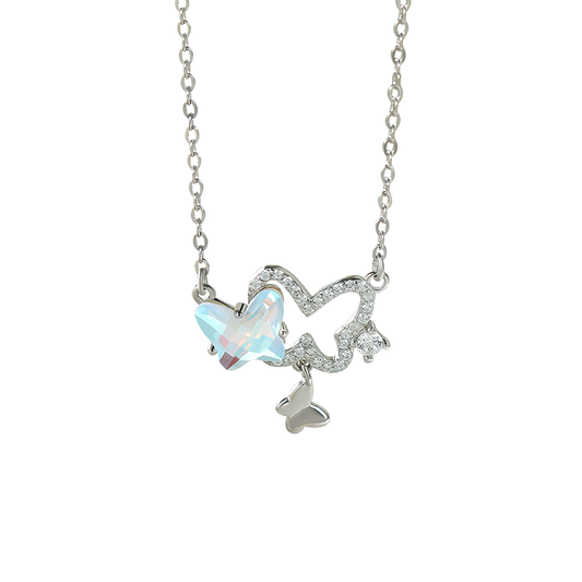 NEXEVO - สร้อยคอ Elysian Wings สร้อยคอเงิน ผีเสื้อคริสตัล สไตล์มินิมอล โรแมนติก เสริมเสน่ห์ ดึงดูดความรัก ปรับความยาวได้ น้ำหนักเบา ของขวัญให้คนสำคัญ
