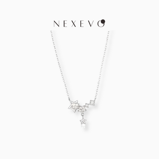 NEXEVO - สร้อยคอ Luna Aurora สร้อยคอเงิน ดีไซน์ดวงดาวเรียงตัว น้ำหนักเบา ใส่ได้ทุกวัน