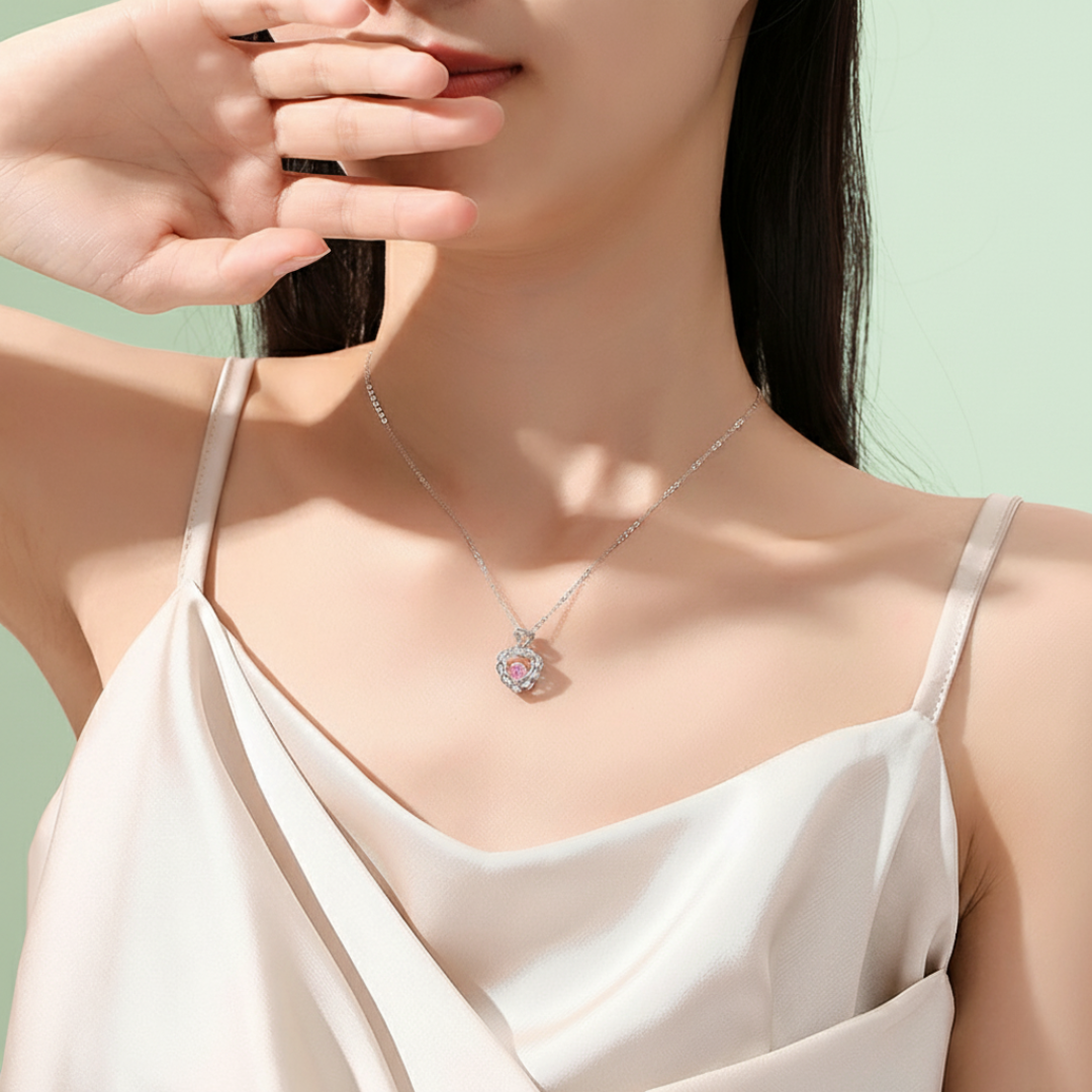 NEXEVO - สร้อยคอ Vivelle สร้อยคอเงินแท้ s925 จี้หัวใจฝังเพชร น้ำหนักเบา ใส่ออกงาน ใส่ทำงาน