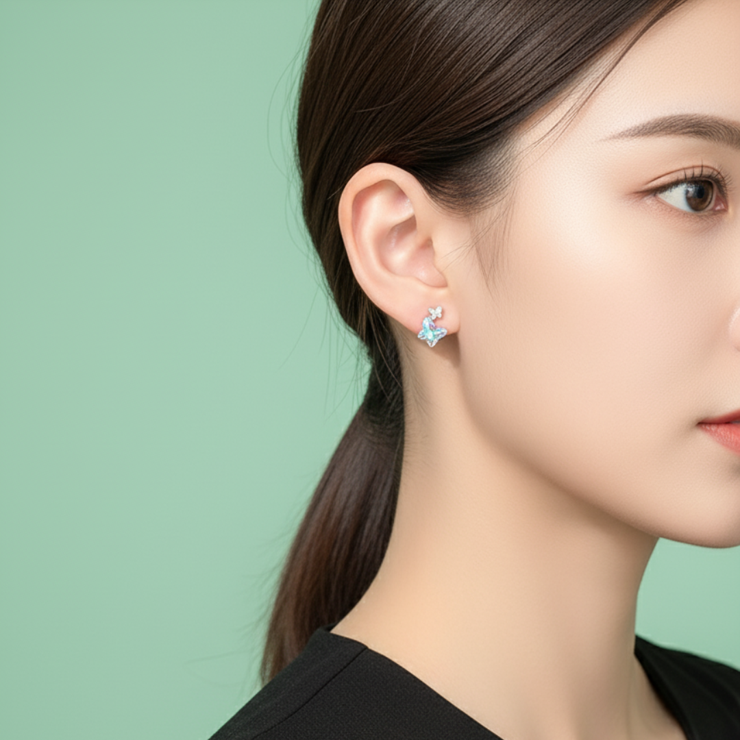 NEXEVO - ต่างหู Chrysalight ต่างหูผีเสื้อ น่ารัก หรูหรา เสริม เสน่ห์ และ ความรัก น้ำหนักเบา ของขวัญวันเกิด ไม่ก่อให้เกิดอาการแพ้ ใส่ได้ทุกวัน