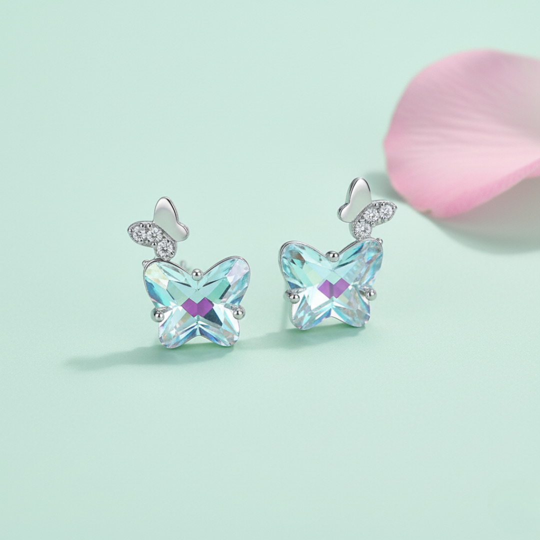 NEXEVO - ต่างหู Chrysalight ต่างหูผีเสื้อ น่ารัก หรูหรา เสริม เสน่ห์ และ ความรัก น้ำหนักเบา ของขวัญวันเกิด ไม่ก่อให้เกิดอาการแพ้ ใส่ได้ทุกวัน
