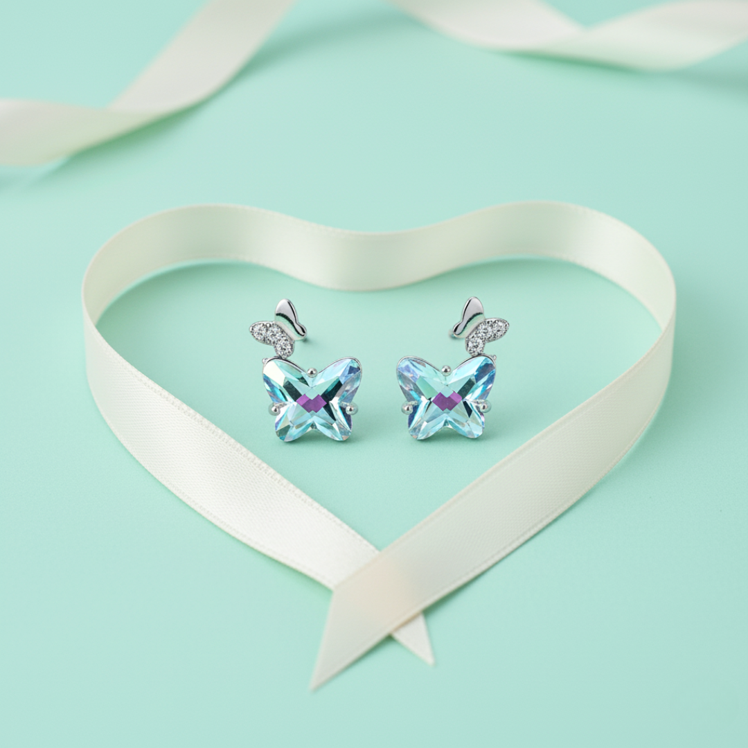 NEXEVO - ต่างหู Chrysalight ต่างหูผีเสื้อ น่ารัก หรูหรา เสริม เสน่ห์ และ ความรัก น้ำหนักเบา ของขวัญวันเกิด ไม่ก่อให้เกิดอาการแพ้ ใส่ได้ทุกวัน
