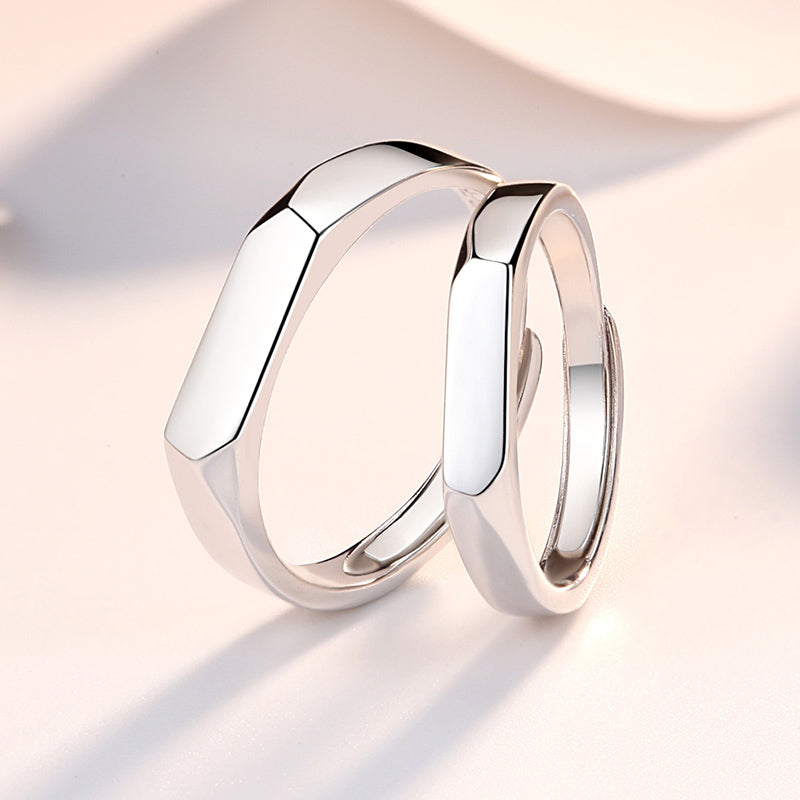 NEXEVO - แหวน Seren Bond แหวนเงิน ดีไซน์ขอบตัด ใส่ได้ทั้งวัน น้ำหนักเบา ปรับขนาดได้
