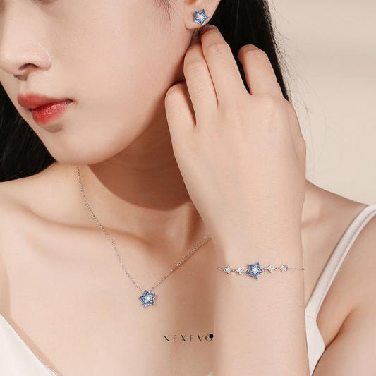 NEXEVO - สร้อยคอ Stellara สร้อยคอเงิน ดีไซน์ดาว 5 แฉกเรียงตัวแบบมินิมอล ใส่ได้ทุกวัน